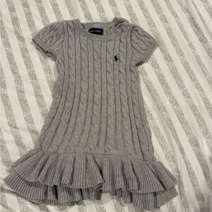 Ralph Lauren Light Gray Knit Sweater Dress